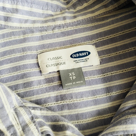 Old Navy Button Down Shirt | Striped Blue | Sz XS - Picture 4 of 4